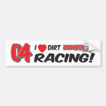 I Love Dirt Racing Bumper Sticker