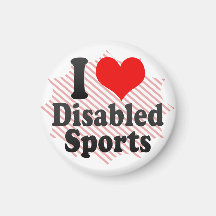 I love Disabled Sports Refrigerator Magnets