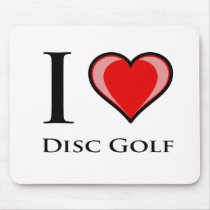 I Love Disc Golf Mouse Pads