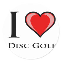 I Love Disc Golf Stickers