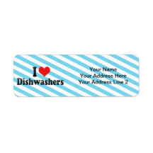 I Love Dishwashers Custom Return Address Label