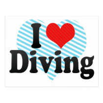 I Love Diving postcards