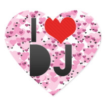 I Love DJ Heart Stickers