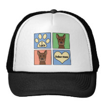 I Love Dobermans Trucker Hats