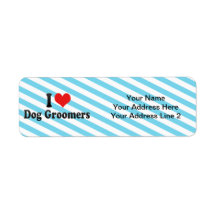 I Love Dog Groomers Return Address Label