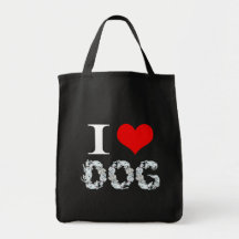 I Love Dog Tote Bags
