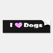 I Love Dogs Bumper Sticker