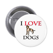 I Love Dogs Pinback Buttons