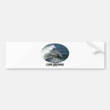 I Love Dolphins (Bottlenose Dolphin Breaching) Bumper Sticker