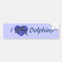 I Love Dolphins Bumper Sticker