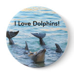 I Love Dolphins! Dolphin Photo Pinback Buttons