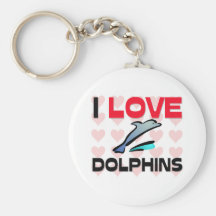 I Love Dolphins Keychains