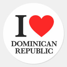 I Love Dominican Republic Round Sticker