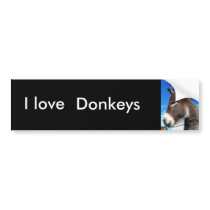 I love , Donkeys bumber sticker Bumper Sticker