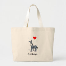 I love donkeys canvas bags