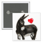 I Love Donkeys Demure Donkey Buttons