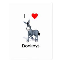 I love donkeys postcards