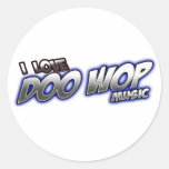 I Love DOO WOP music Round Stickers