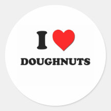 I Love Doughnuts ( Food ) Round Sticker