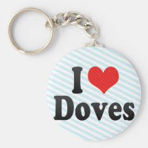I Love Doves Key Chain
