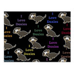 I Love Doxies collage Postcard