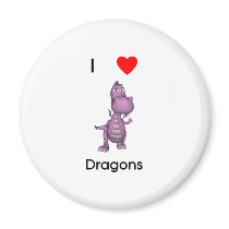 I love dragons refrigerator magnet