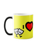 I LOVE DRAMA w/walking masks morphing mug