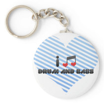 I Love Drum And Bass Keychain