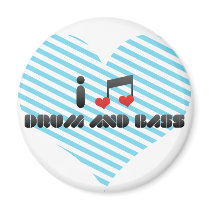 I Love Drum And Bass Refrigerator Magnets