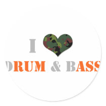 I Love dRum & bAss Stickers