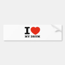 I love drums bumper sticker