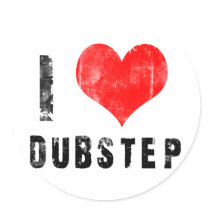I Love Dubstep Round Stickers
