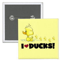 I Love Ducks Tshirts and Gifts Pins