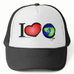 I LOVE Earth Heart Mesh Hat
