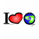 I LOVE Earth Heart t-shirts