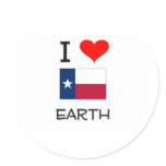I Love Earth Texas Sticker