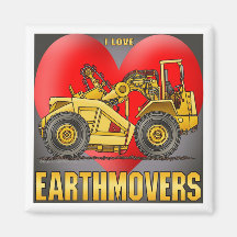 I Love Earthmover Scrapers Magnet
