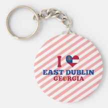 I Love East Dublin, Georgia Keychains