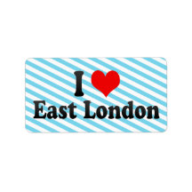 I Love East London, South Africa Address Label