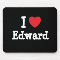 I love Edward heart custom personalized Mouse Mat