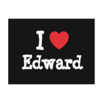 I love Edward heart custom personalized Post Cards