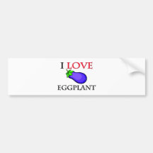 I Love Eggplant Bumper Stickers