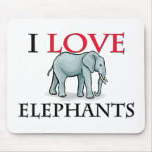 I Love Elephants Mouse Mat