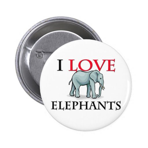 I Love Elephants Pinback Button
