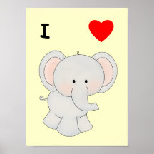 I Love Elephants Print
