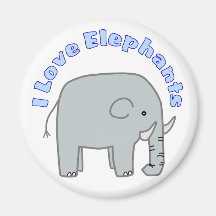 I Love Elephants Refrigerator Magnets