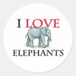 I Love Elephants Stickers