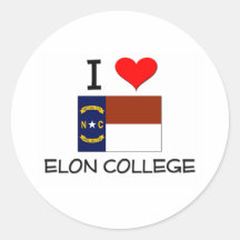 I Love Elon College North Carolina Stickers