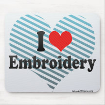 I Love Embroidery Mouse Pads