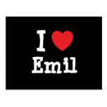 I love Emil heart custom personalized Post Card